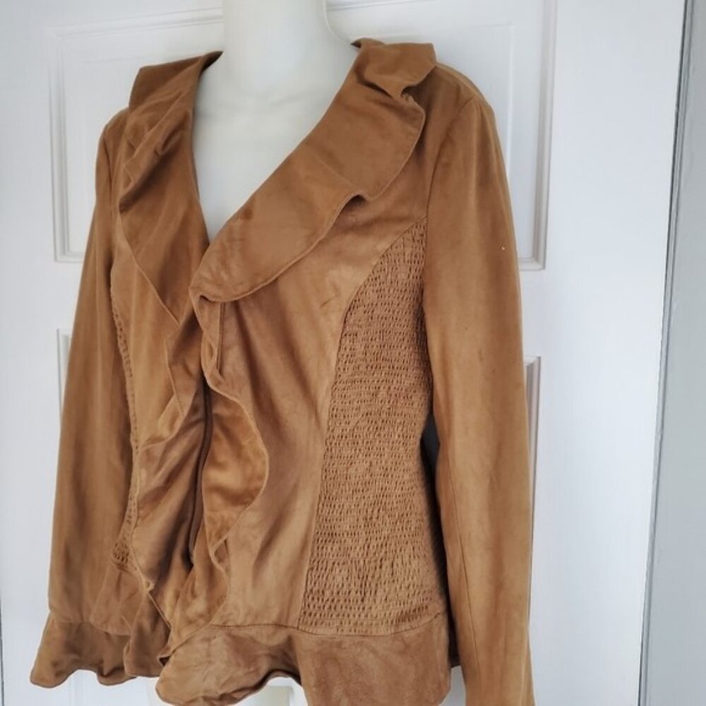 JONES NEW YORK Faux Suede Jacket - 8